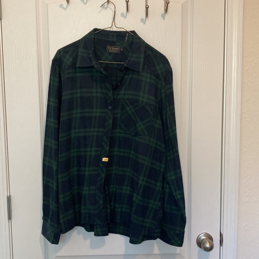 Ci Sono Plaid Button Down